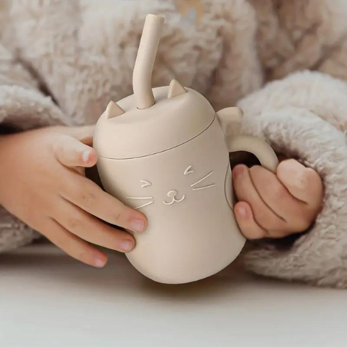 Tasse d'Apprentissage bébé motif chat : Camel