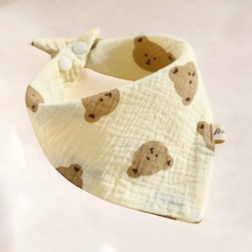 Bavoir Bandana en Gaze de Coton Teddy