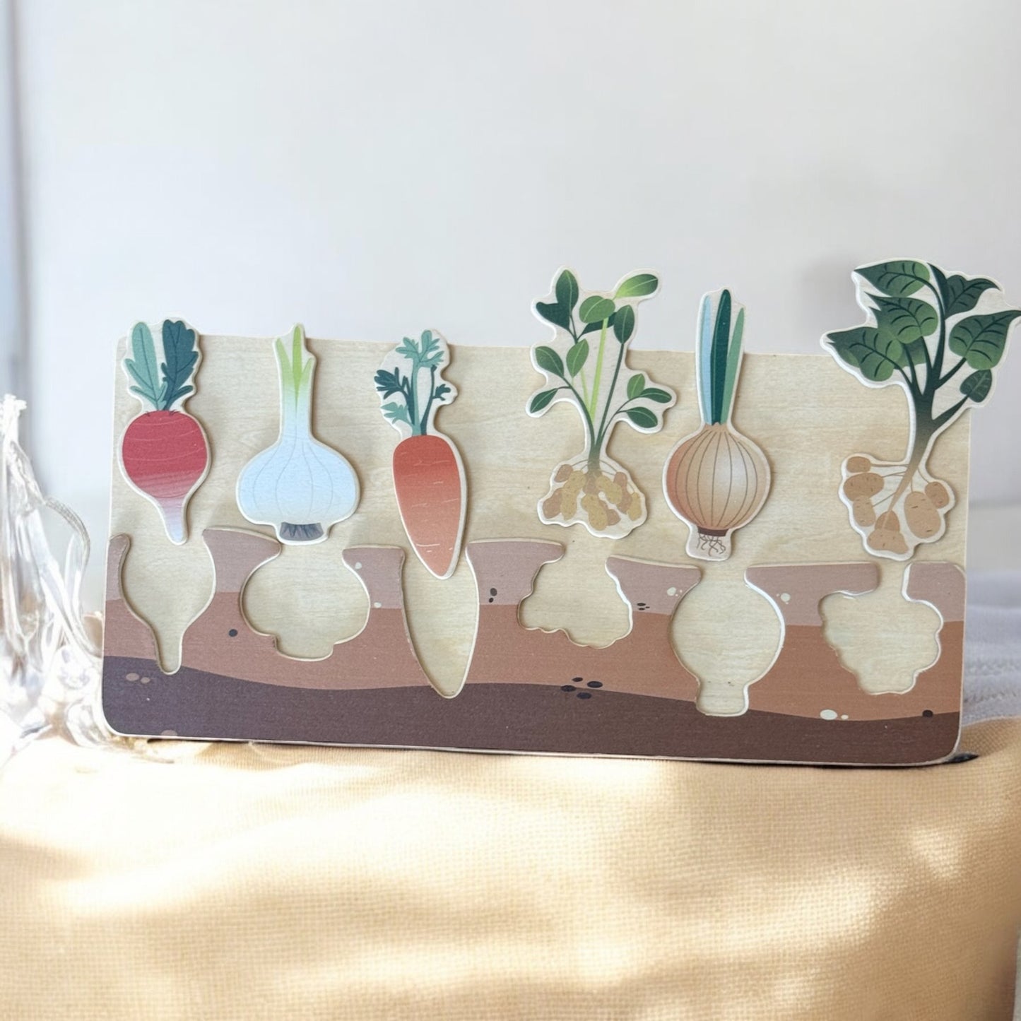 Puzzle Montessori en bois : Légumes d'Automne