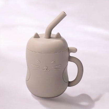 Tasse d'Apprentissage bébé motif chat : Beige