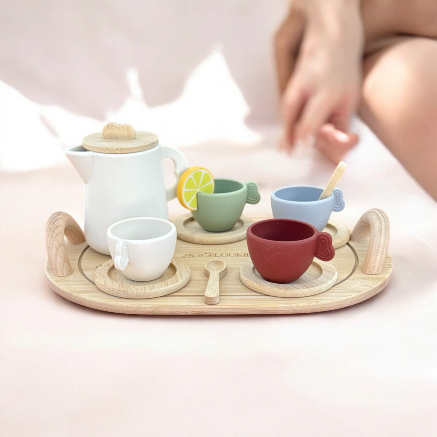 Children's Tea Set - Silicone &amp; Wood